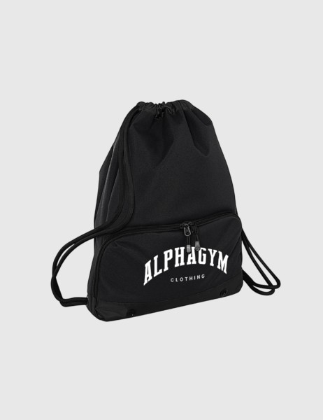 ALPHA GYM "COLLEGE" Zipper GYM Sack black