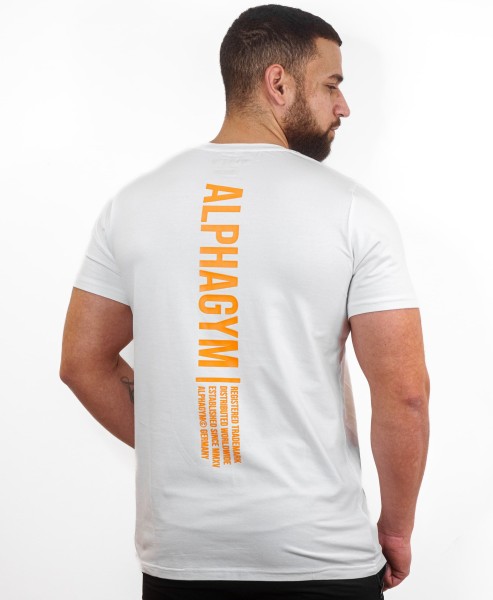 ALPHA GYM "FREEDOM" T-Shirt white/orange